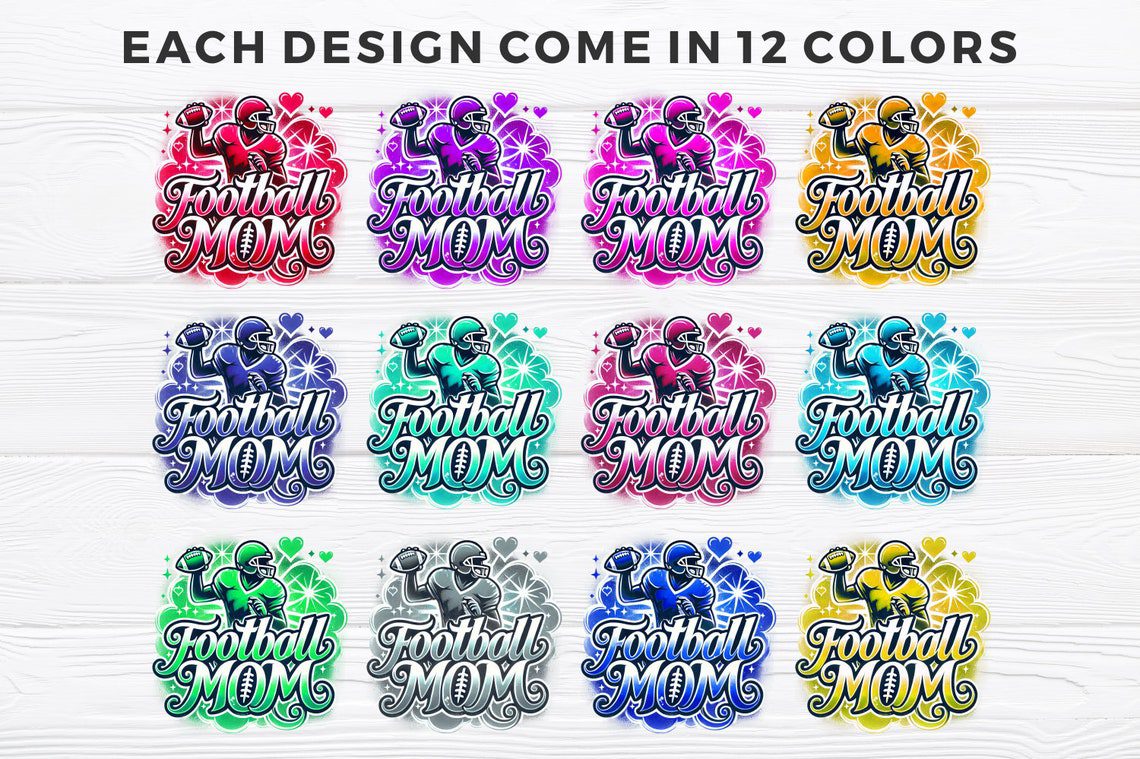 Football png Bundle - Airbrushed Football png Bundle - Print File - Sublimation Designs - Sports png - Digital Download - Image 3