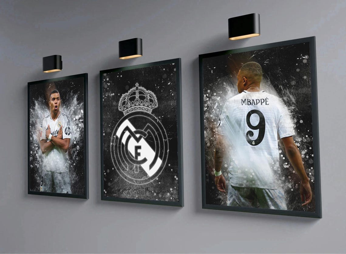 Kylian Mbappe Real Madrid Print Set: Football/Soccer Art (Set of 3) - Image 6