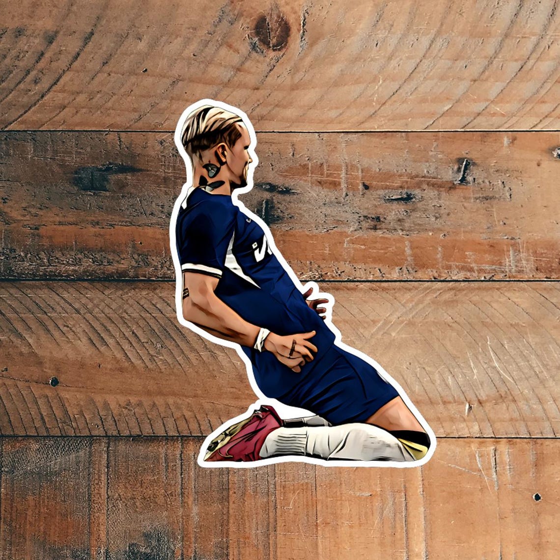 Illustrated Cartoon Realistic Football Soccer English London Blue stickers - Image 5