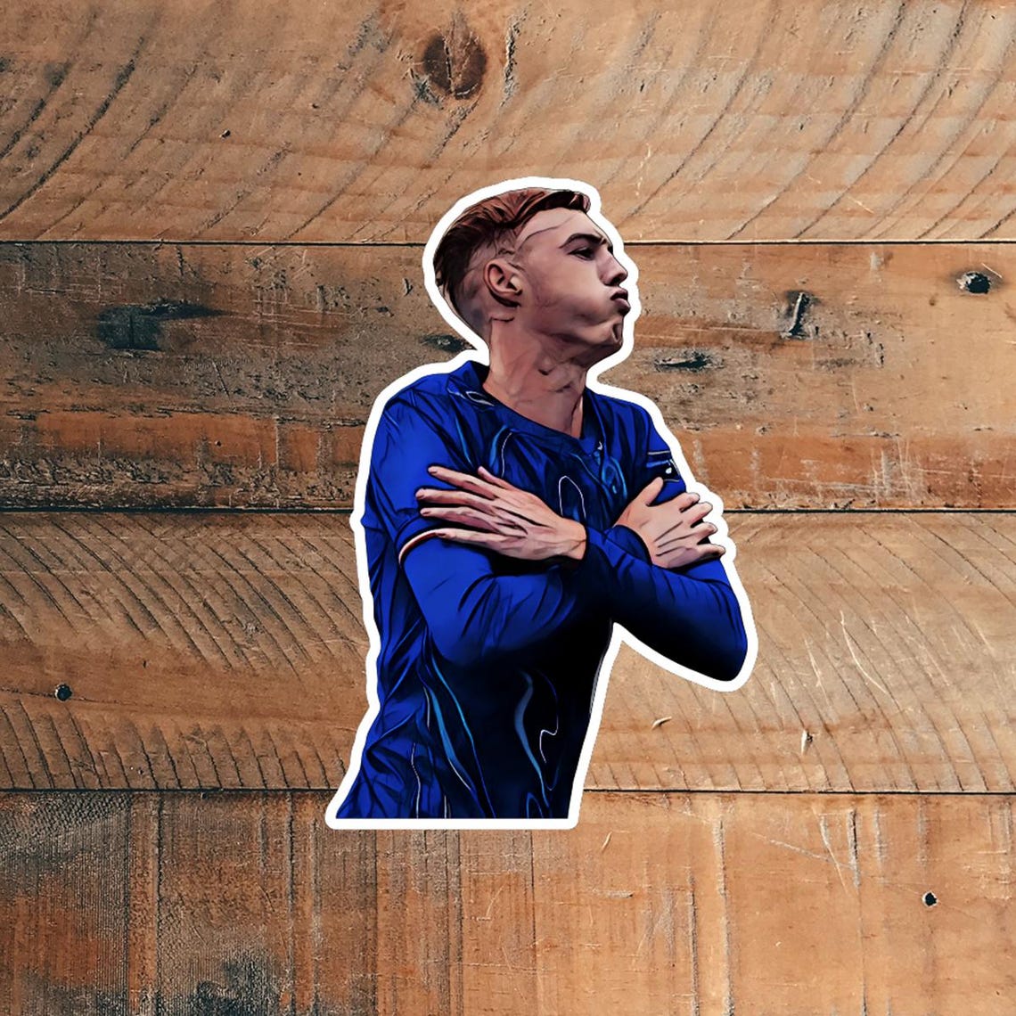 Illustrated Cartoon Realistic Football Soccer English London Blue stickers - Image 3