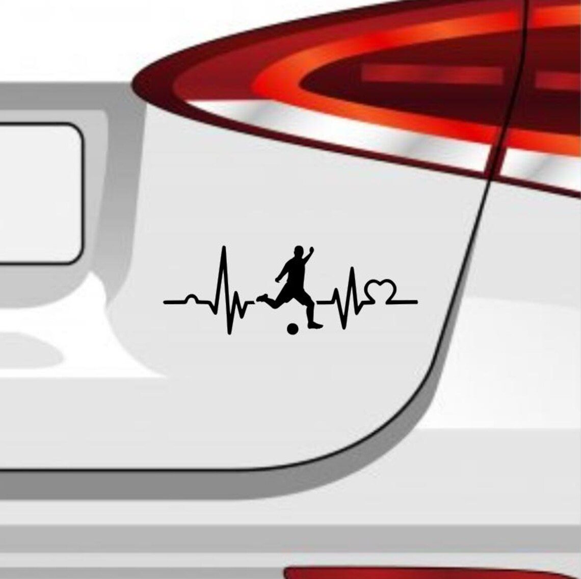 Heartbeat Football Sticker -6 Sizes 21 Colors- Soccer Offside Leisure Ball - Image 4