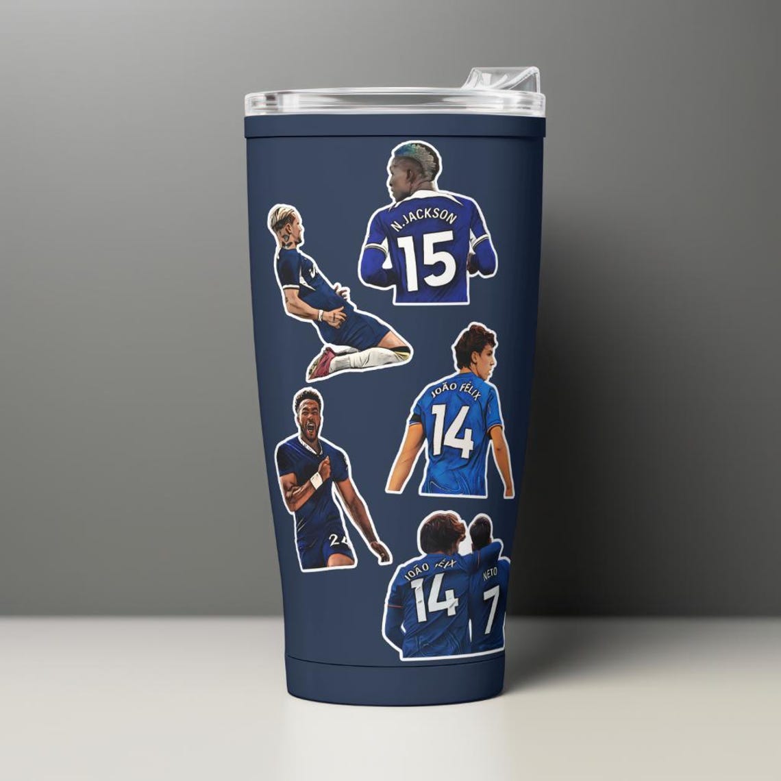 Illustrated Cartoon Realistic Football Soccer English London Blue stickers - Image 6