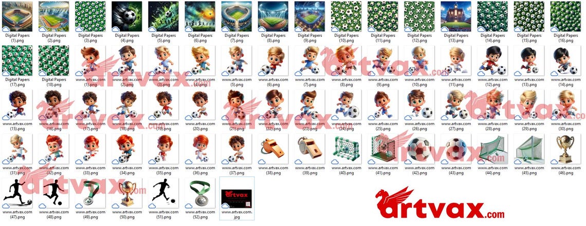 3D Football Mascots PNG Bundle, Adorable Soccer Characters for Sublimation, Cute Soccer Mascots Clipart, kids love football gift, birthday - Image 3