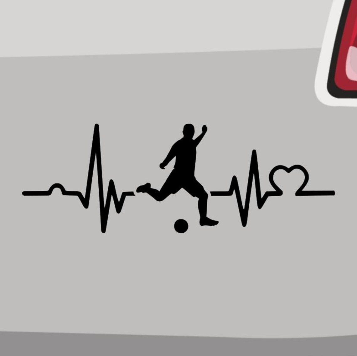 Heartbeat Football Sticker -6 Sizes 21 Colors- Soccer Offside Leisure Ball - Image 3