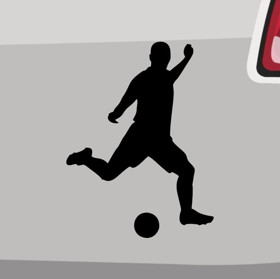 Football Player Sticker -6 Sizes 21 Colors- Soccer Kicking Hobby Leisure Foul - Image 3