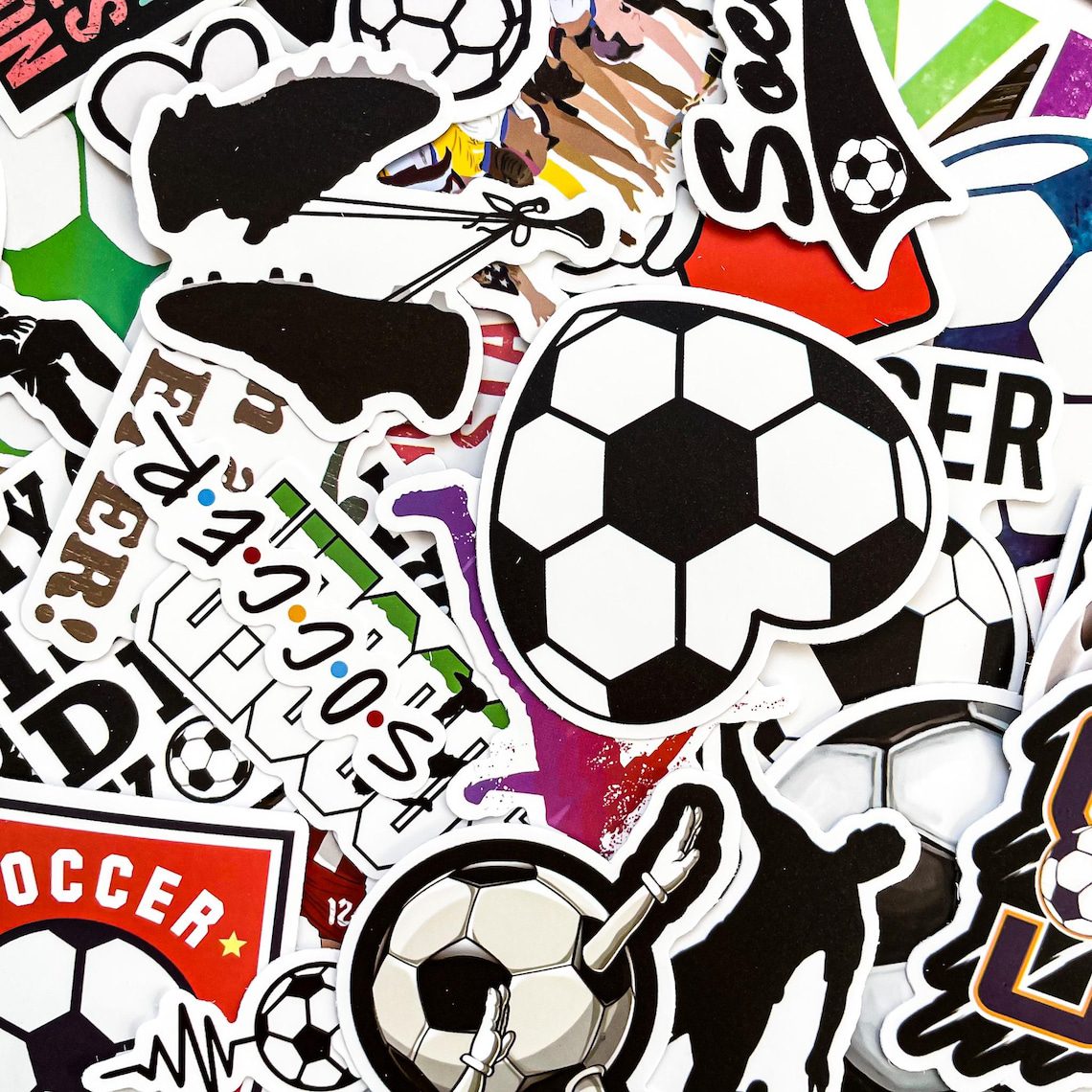 100pcs Soccer Stickers, Waterproof Sport Stickers for Laptop and Water Bottle, Sports Sticker Pack, Helmet and Bike Stickers, Soccer Gifts - Image 6