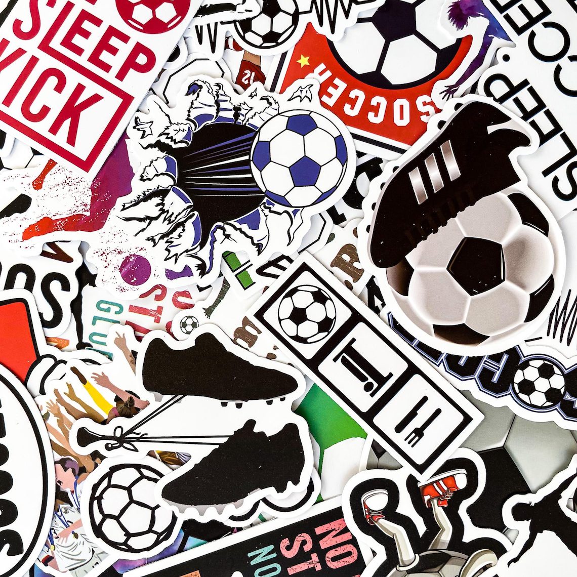 100pcs Soccer Stickers, Waterproof Sport Stickers for Laptop and Water Bottle, Sports Sticker Pack, Helmet and Bike Stickers, Soccer Gifts - Image 8