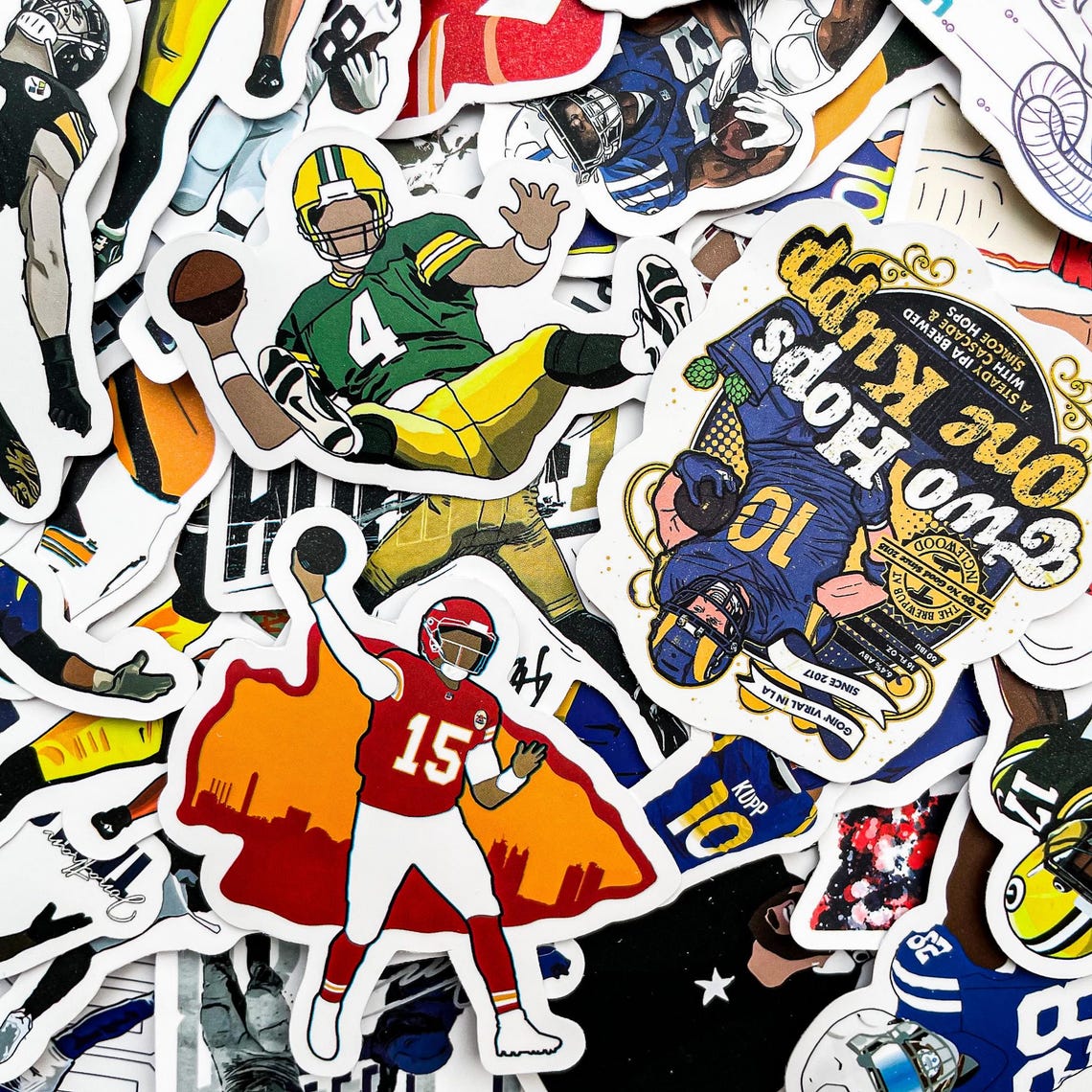 100pcs Sports Stickers, Vinyl Stickers for Helmets, Funny Football Stickers, Durable Decals, NFL Inspired Sticker Pack for Fans - Image 4