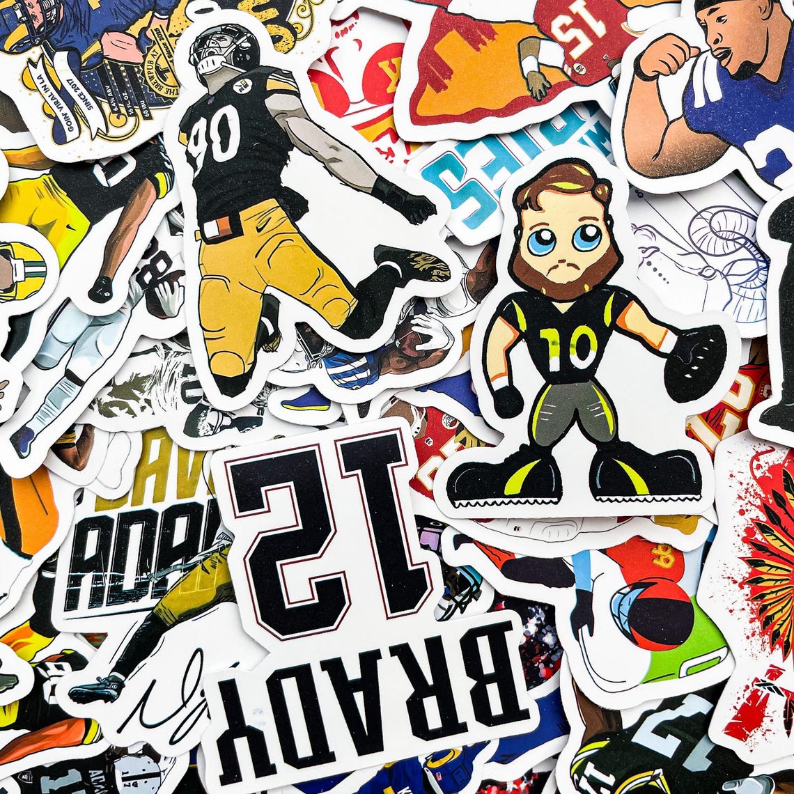 100pcs Sports Stickers, Vinyl Stickers for Helmets, Funny Football Stickers, Durable Decals, NFL Inspired Sticker Pack for Fans - Image 5
