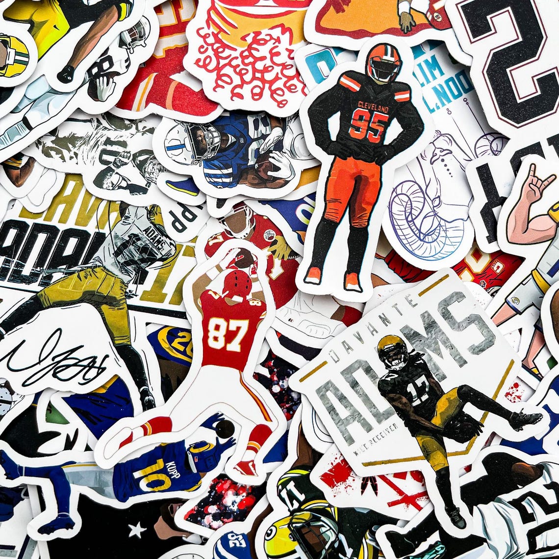 100pcs Sports Stickers, Vinyl Stickers for Helmets, Funny Football Stickers, Durable Decals, NFL Inspired Sticker Pack for Fans - Image 7