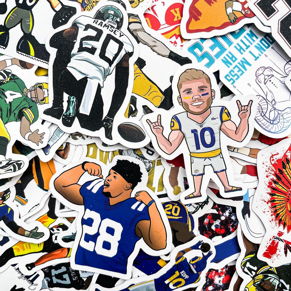 100pcs Sports Stickers, Vinyl Stickers for Helmets, Funny Football Stickers, Durable Decals, NFL Inspired Sticker Pack for Fans - Image 6