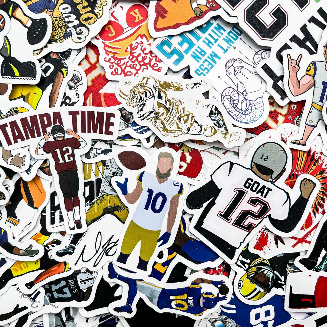 100pcs Sports Stickers, Vinyl Stickers for Helmets, Funny Football Stickers, Durable Decals, NFL Inspired Sticker Pack for Fans - Image 8