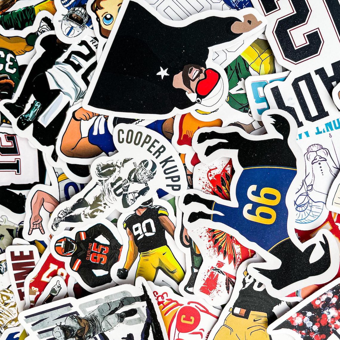 100 Random Football Stickers, Waterproof Vinyl Stickers, Cool Helmet Stickers, Sports Decals, American Football Player Stickers Pack - Image 4