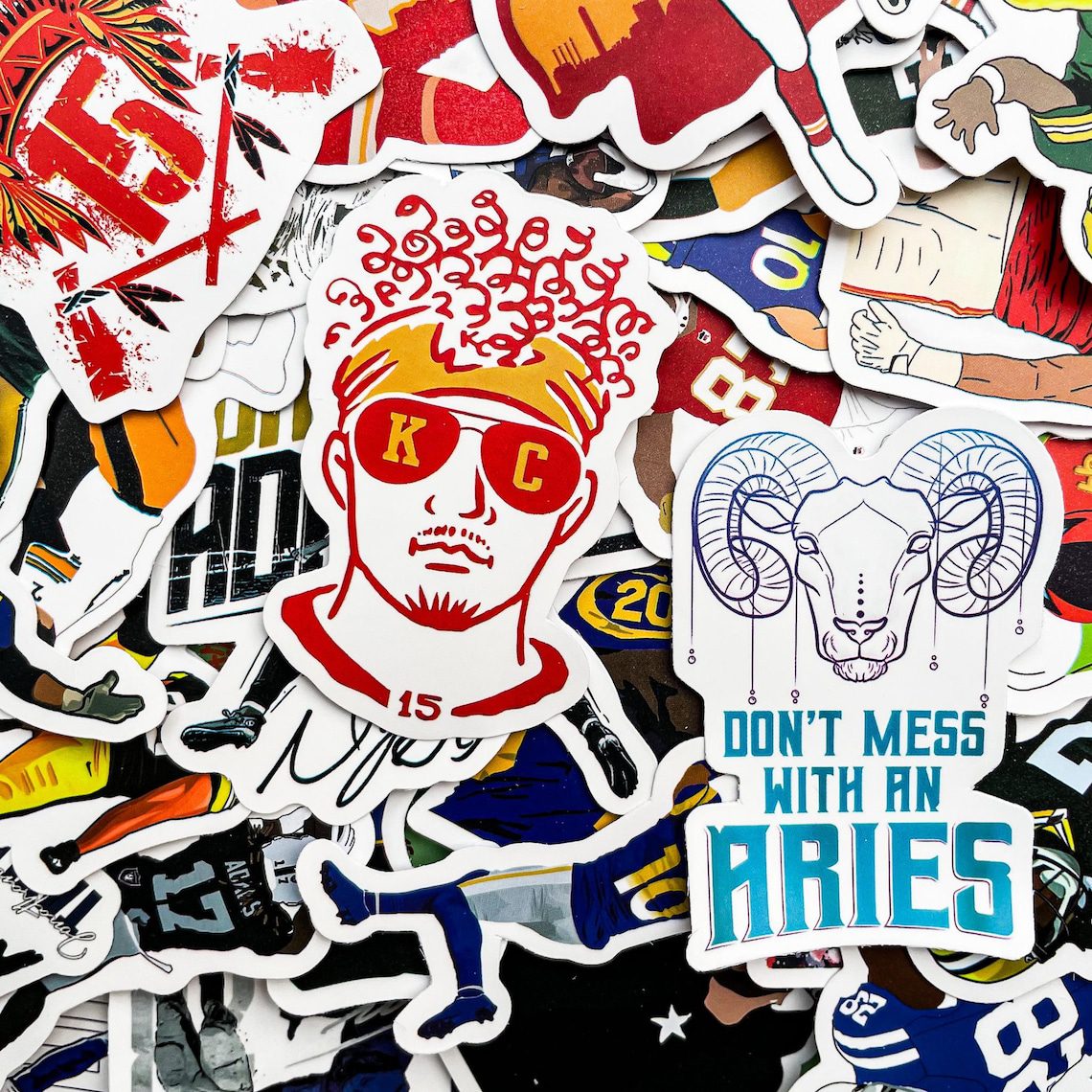 100 Random Football Stickers, Waterproof Vinyl Stickers, Cool Helmet Stickers, Sports Decals, American Football Player Stickers Pack - Image 7