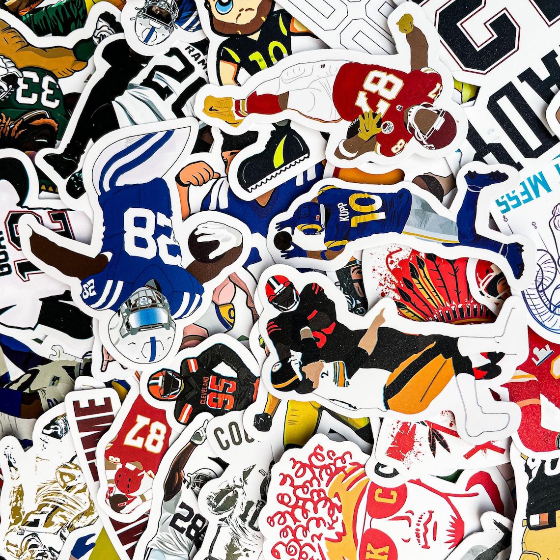 100 Random Football Stickers, Waterproof Vinyl Stickers, Cool Helmet Stickers, Sports Decals, American Football Player Stickers Pack - Image 9