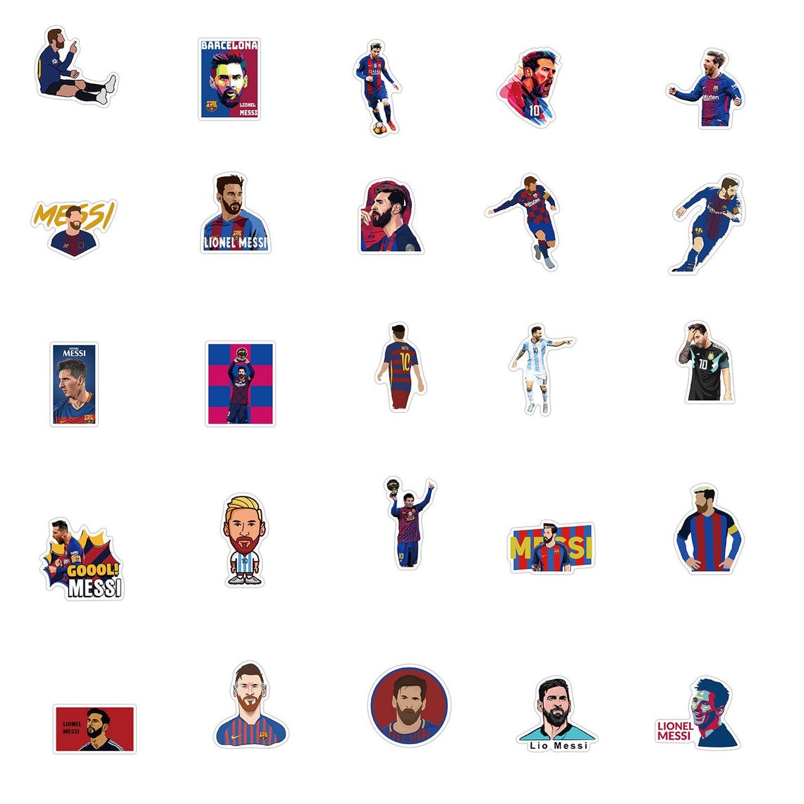 Cristiano Ronaldo & Messi Stickers Pack: DIY Creative Waterproof Vinyl Decals(50Pcs/set) - Image 9