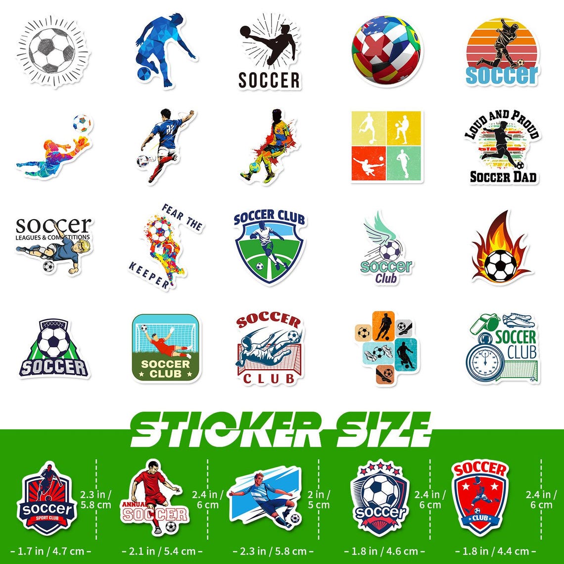 100Pcs Football Stickers,Decorative Stickers,Waterproof Laptop Stickers,Sticker for Kids Toys Gifts - Image 4