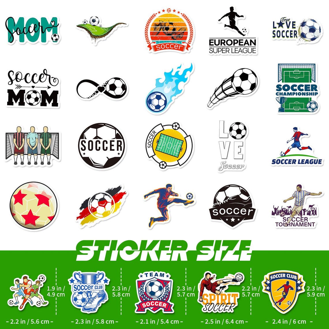 100Pcs Football Stickers,Decorative Stickers,Waterproof Laptop Stickers,Sticker for Kids Toys Gifts - Image 5