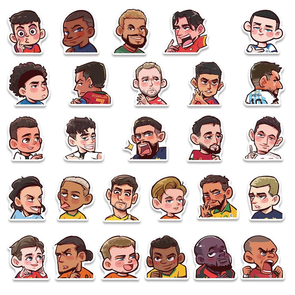 World Cup Star Stickers: Q-Version Football Decals, Waterproof Vinyl (50/54 Pcs) - Image 9