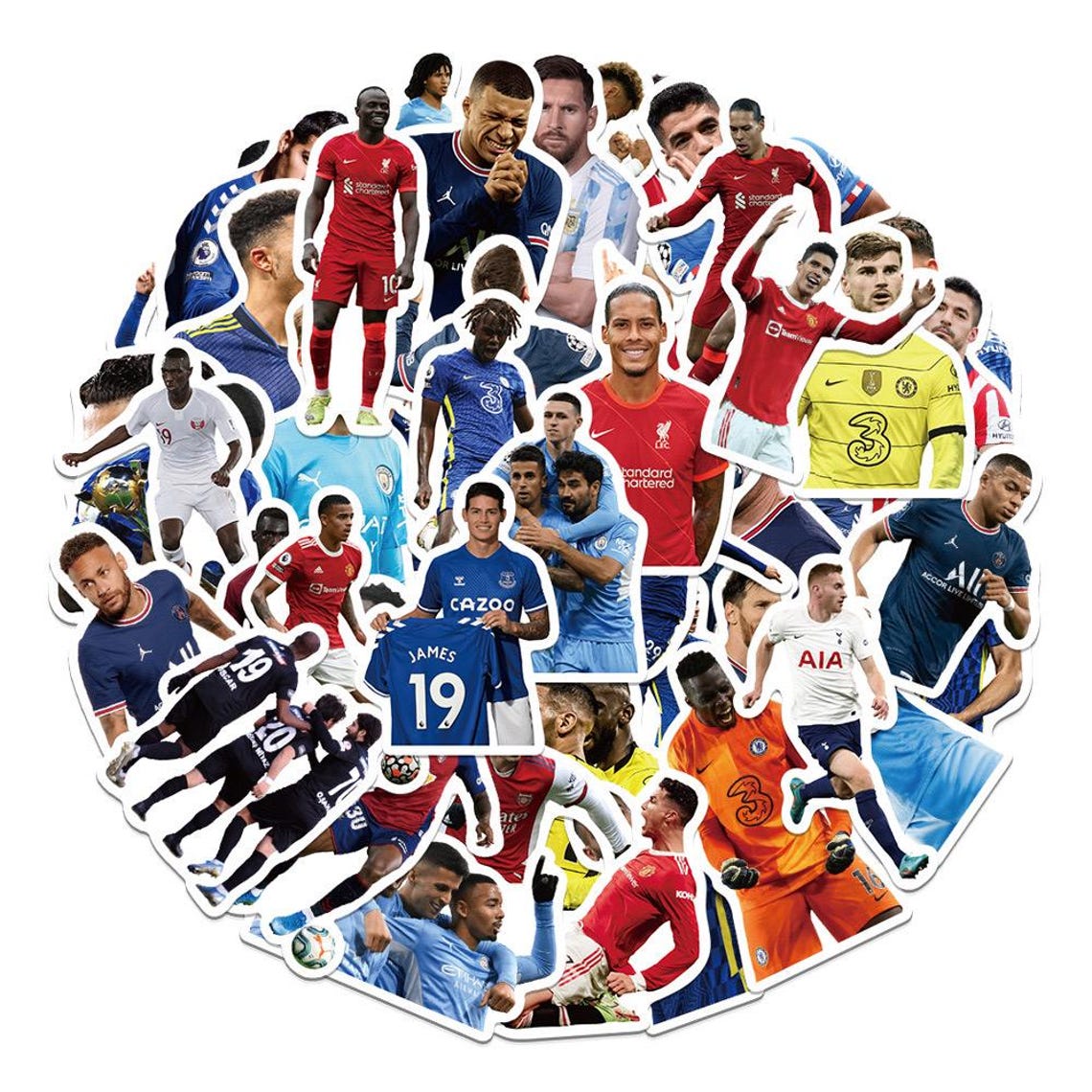 World Cup Star Stickers: Q-Version Football Decals, Waterproof Vinyl (50/54 Pcs) - Image 6