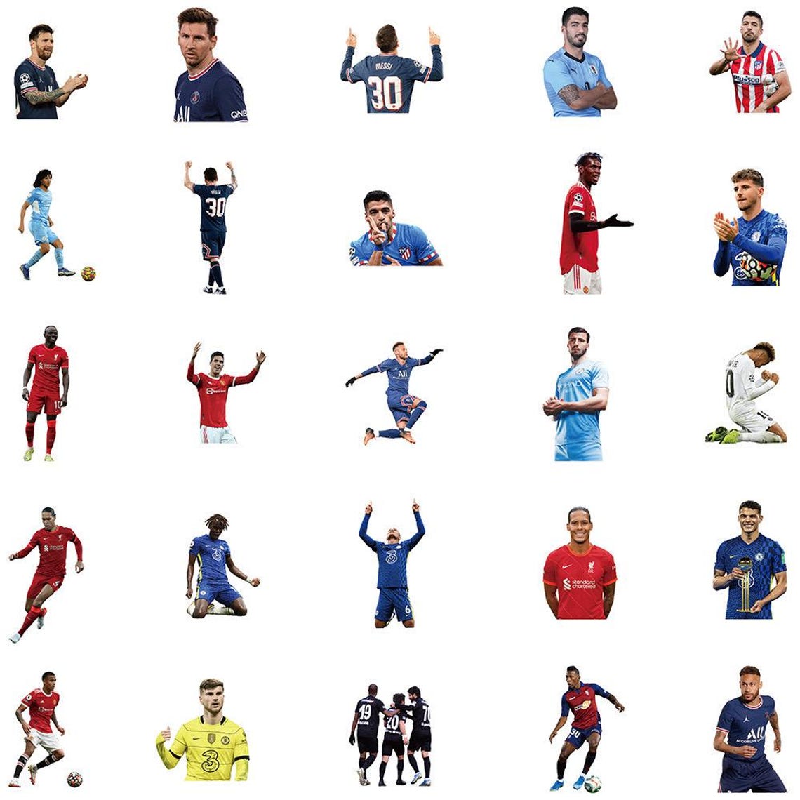 World Cup Star Stickers: Q-Version Football Decals, Waterproof Vinyl (50/54 Pcs) - Image 3