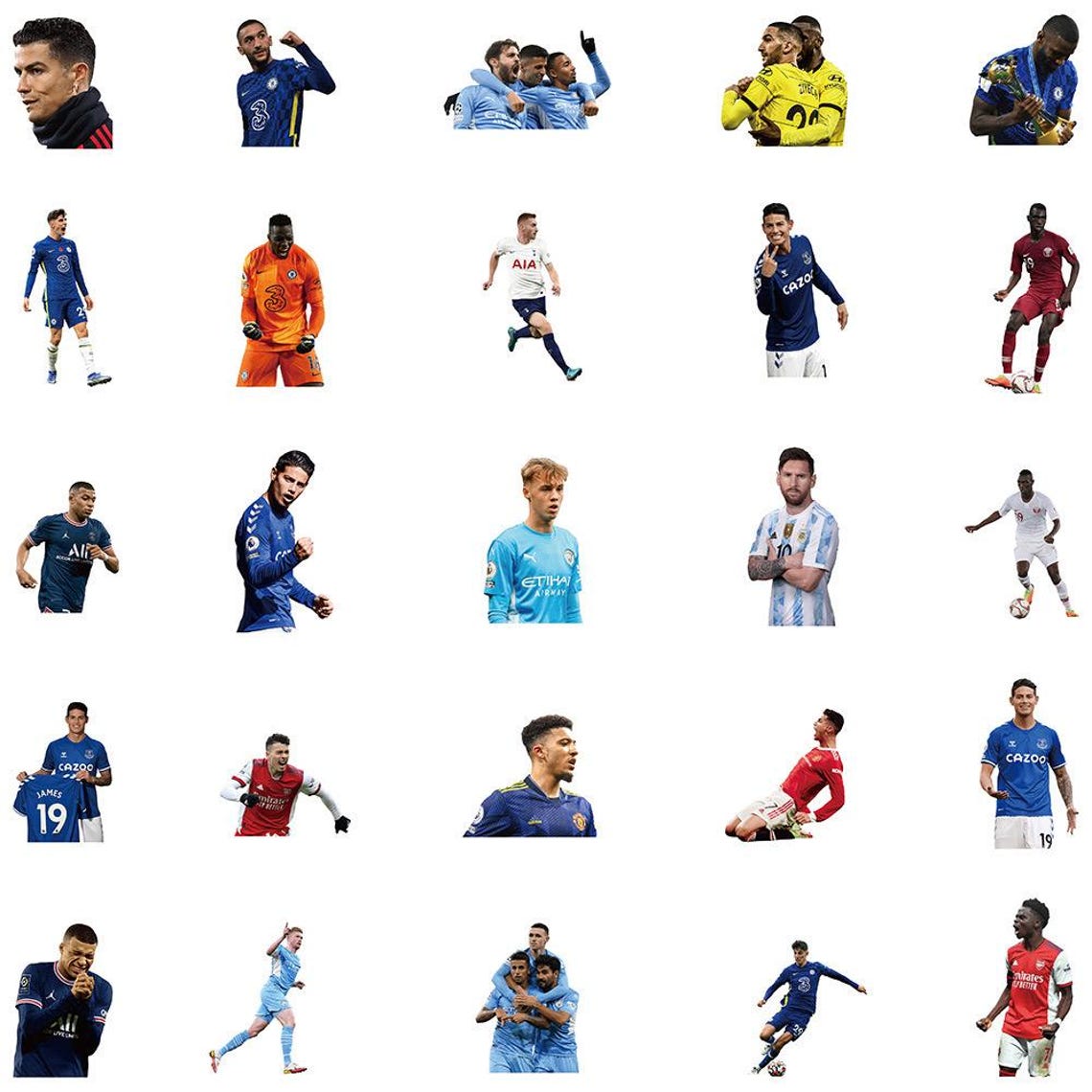 World Cup Star Stickers: Q-Version Football Decals, Waterproof Vinyl (50/54 Pcs) - Image 4