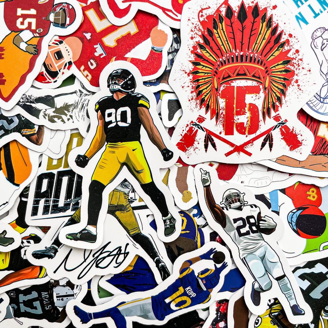 100pcs Sports Stickers, Vinyl Stickers for Helmets, Funny Football Stickers, Durable Decals, NFL Inspired Sticker Pack for Fans - Image 3