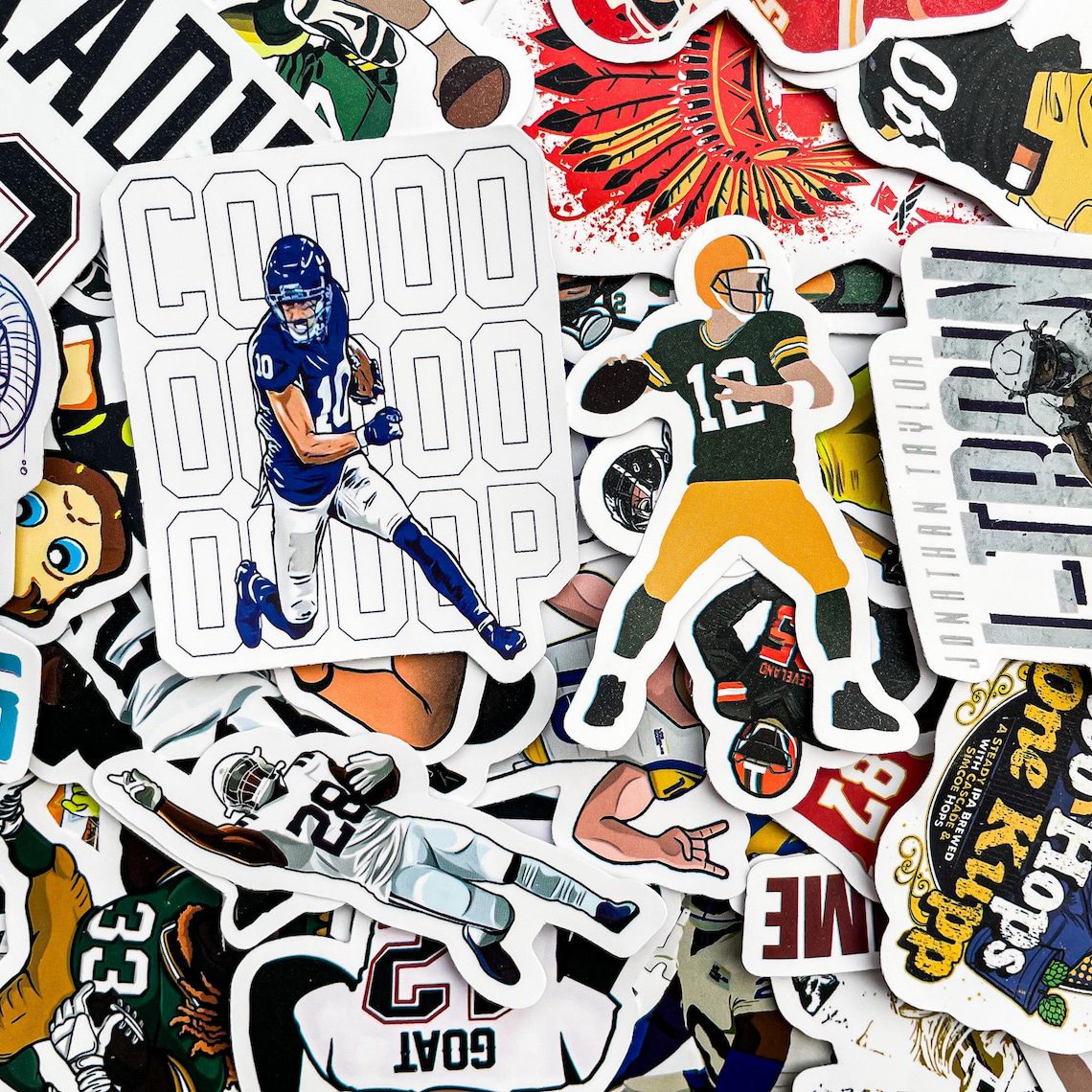 100 Random Football Stickers, Waterproof Vinyl Stickers, Cool Helmet Stickers, Sports Decals, American Football Player Stickers Pack - Image 6