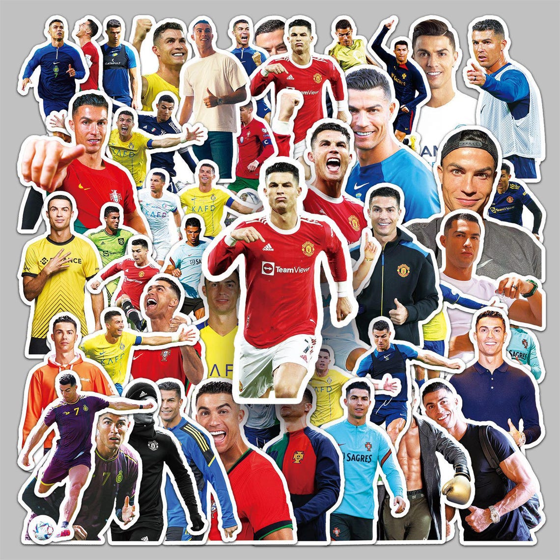 Football Superstar C.Ronaldo Stickers Pack: DIY Creative Waterproof Vinyl Decals(50/52/102Pcs) - Image 2