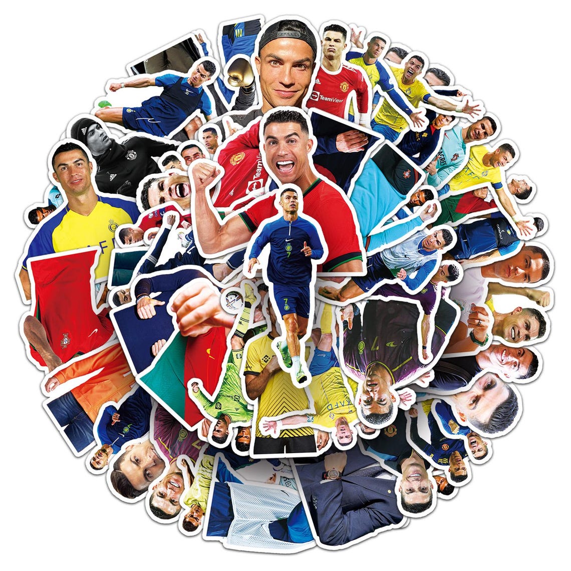 Football Superstar C.Ronaldo Stickers Pack: DIY Creative Waterproof Vinyl Decals(50/52/102Pcs) - Image 5