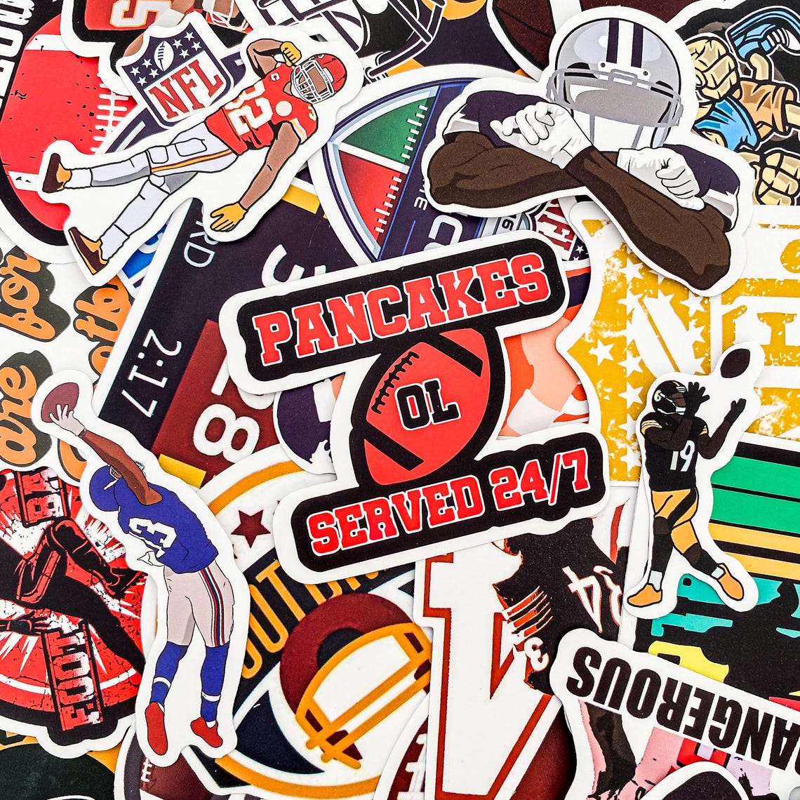 100pcs Sports Stickers, Football Helmet Stickers, Waterproof Stickers for Laptop, Water Bottle, Journal, Scrapbook - Image 8