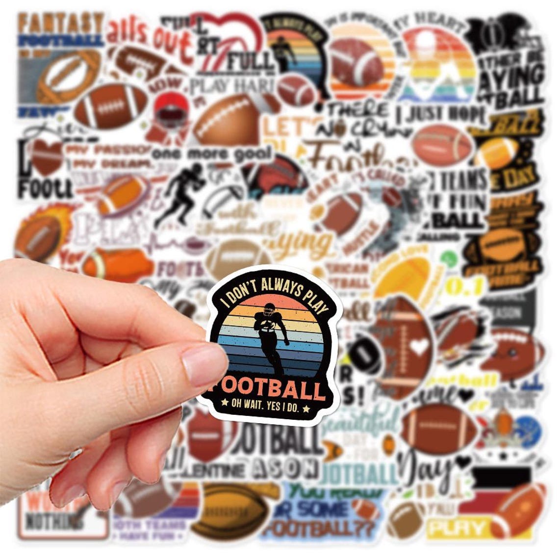 Rugby Football Stickers Pack: Waterproof Vinyl Decals for Laptop, Skateboard(50/100Pcs) - Image 7