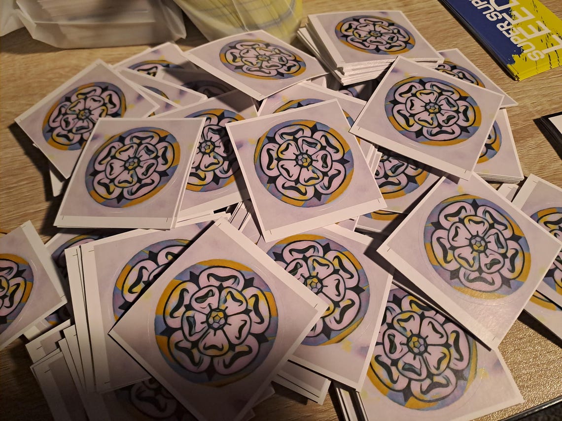 Yorkshire Rose Stickers X25. Football gift Ideas. Crafts. - Image 3
