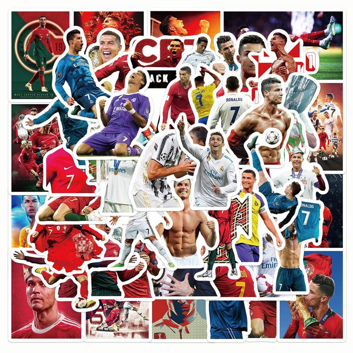 Cristiano Ronaldo & Messi Stickers Pack: DIY Creative Waterproof Vinyl Decals(50Pcs/set) - Image 2