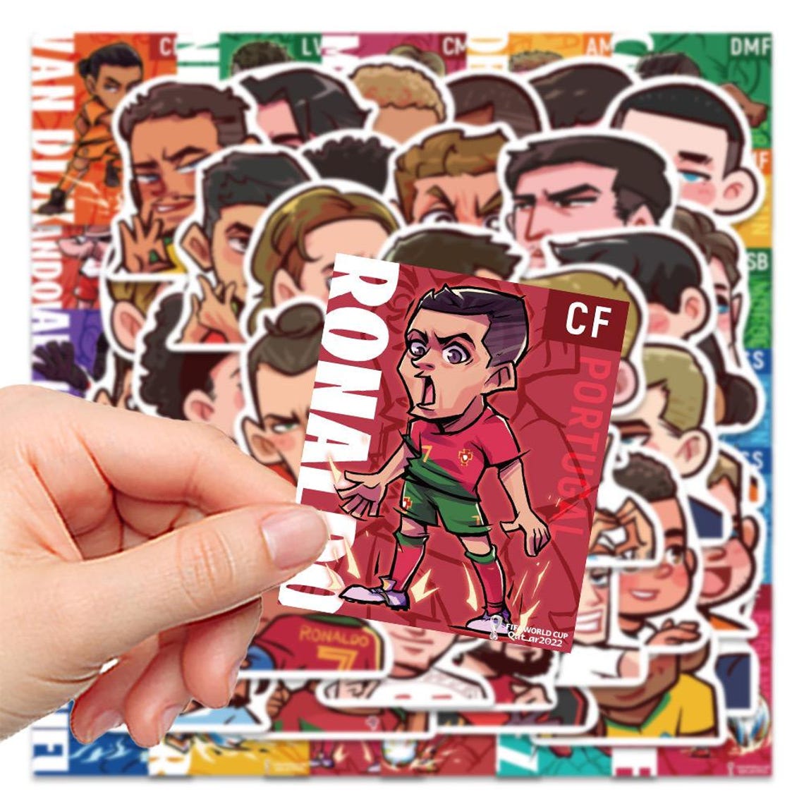 World Cup Star Stickers: Q-Version Football Decals, Waterproof Vinyl (50/54 Pcs) - Image 10