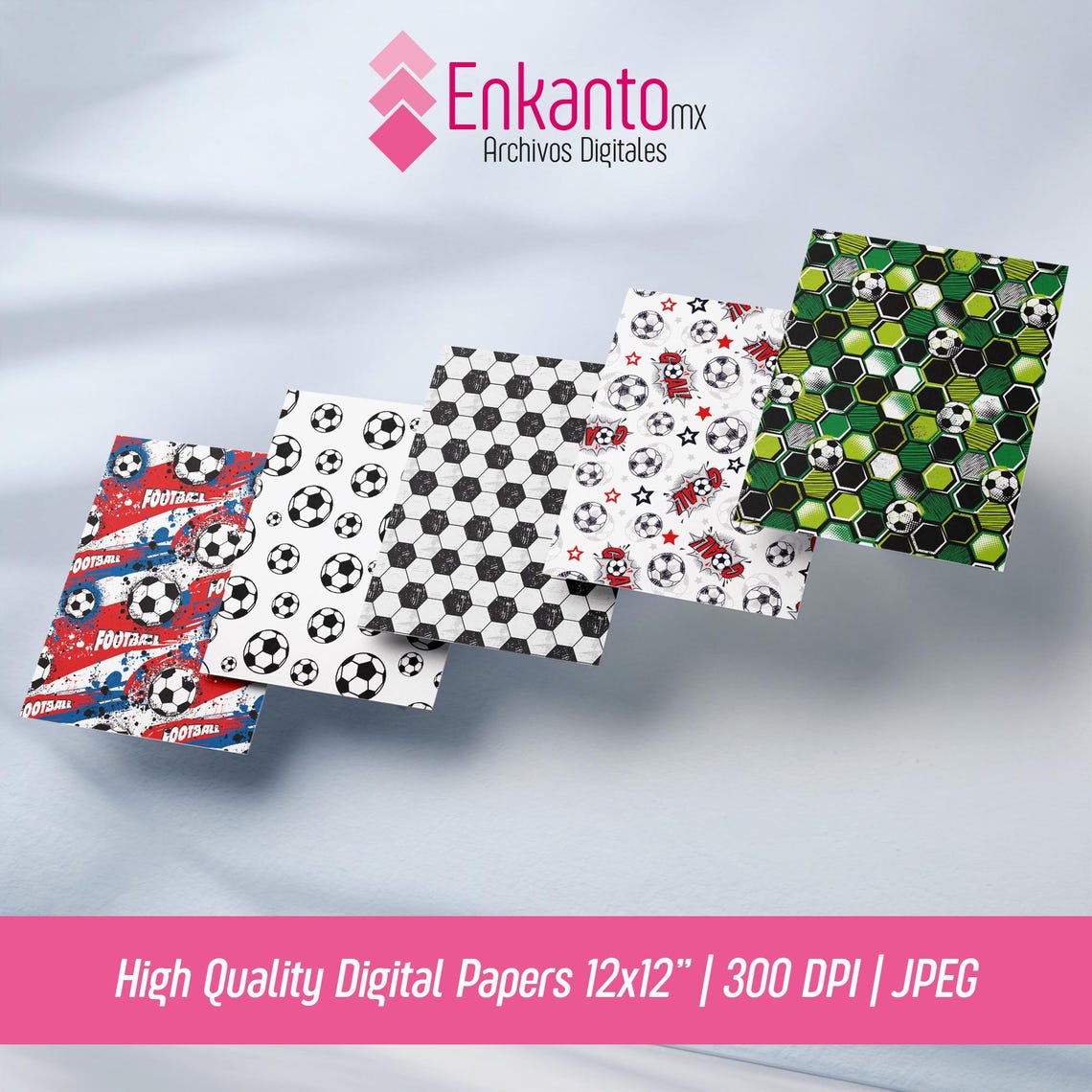 Football Soccer Digital Paper Clipart Instant Download | JPEG - Image 3