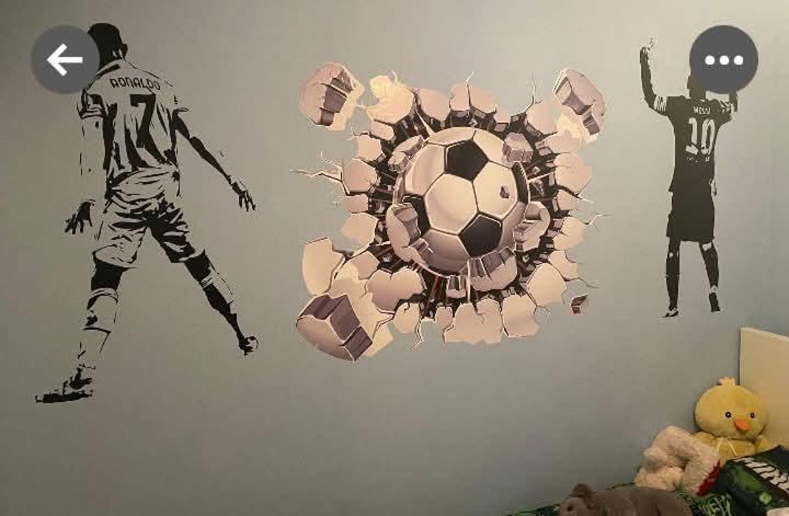 Messi and Ronaldo - Football Wall Art - Wall Sticker - Vinyl Transfer - Decal - Kids Bedroom - Image 8
