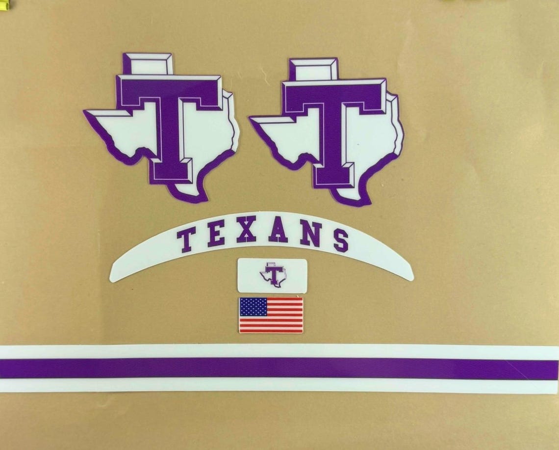 Custom Riddell Speed Mini Football helmet Sticker Package Includes Side Decals, Bumpers & Stripes, Dye Cut, NO MINIMUM, Helmet Not Incld - Image 3