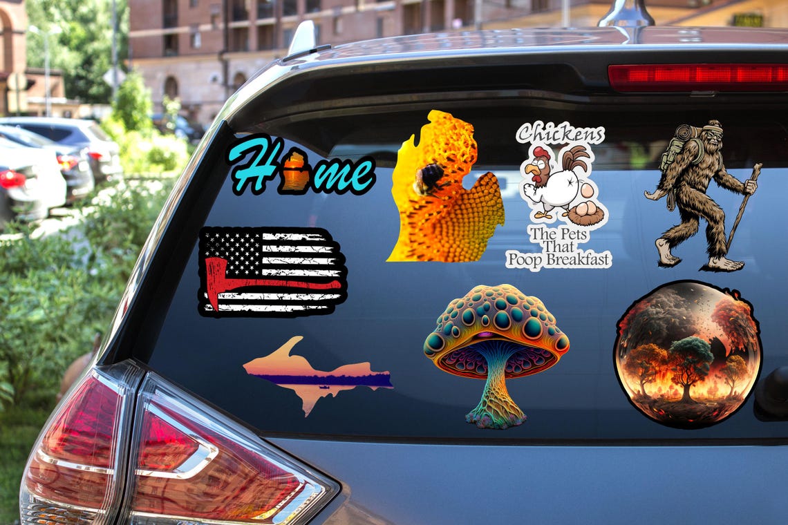 Detroit Lions Field. Lion Shape. Waterproof/Weather Resistant Vinyl Sticker. Gloss Finish - Image 5