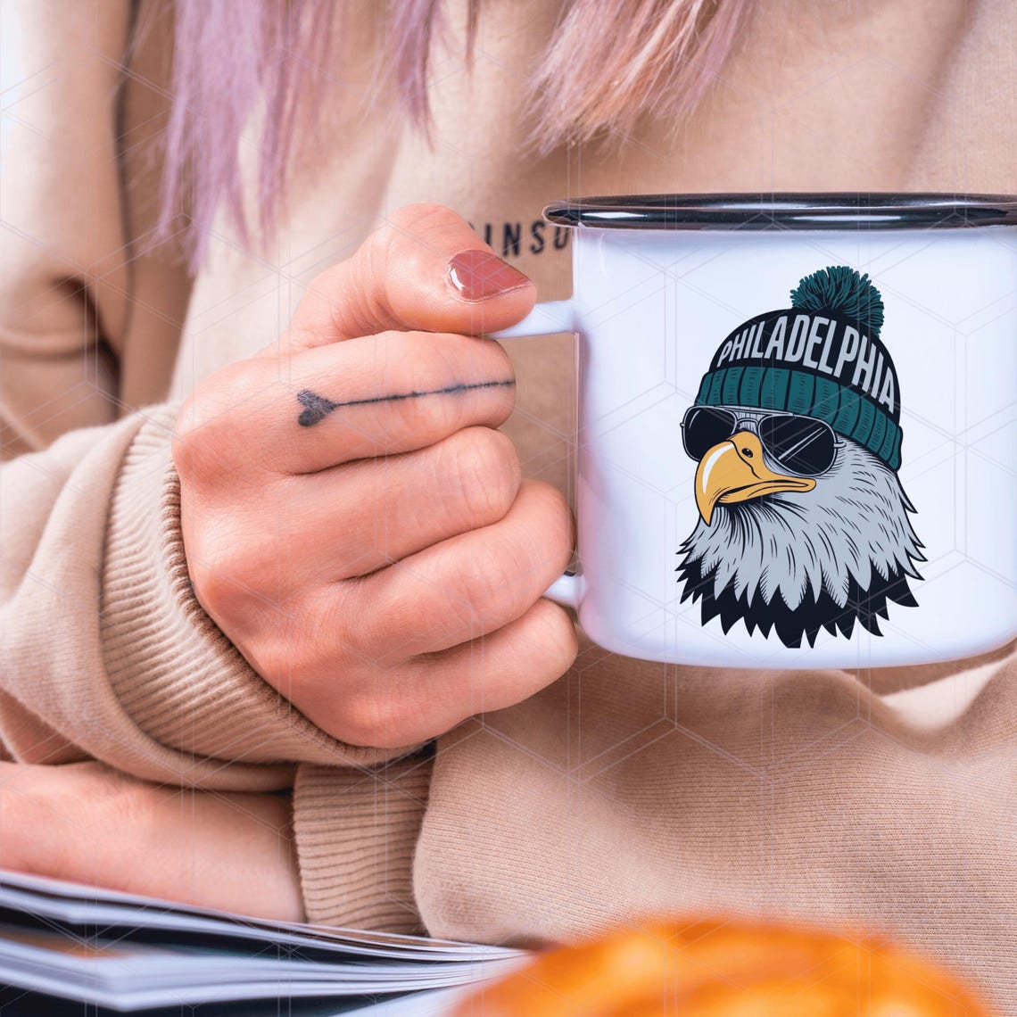 Philadelphia Football Eagle Winter Hat Digital Design - svg,png,dxf,eps,pdf for Cricut, Sublimation, T-Shirts, Hats, Mugs, Stickers&Crafts - Image 5