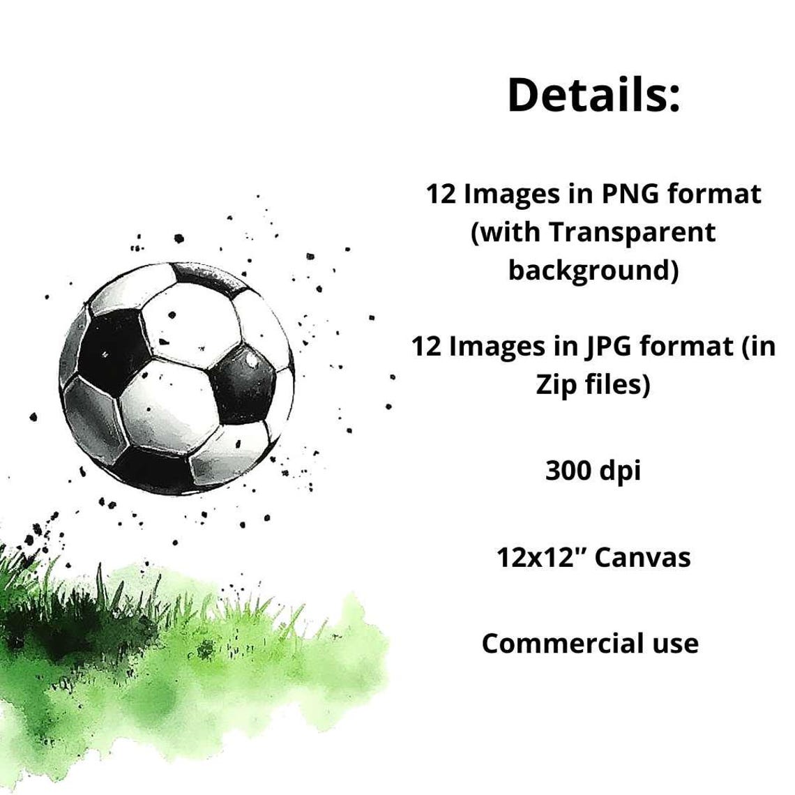 12 Soccer Ball Clipart, Soccer Clipart, Watercolor Soccer, Watercolor Football Clipart, High Quality JPGs, Digital Download, Junk Journals - Image 3