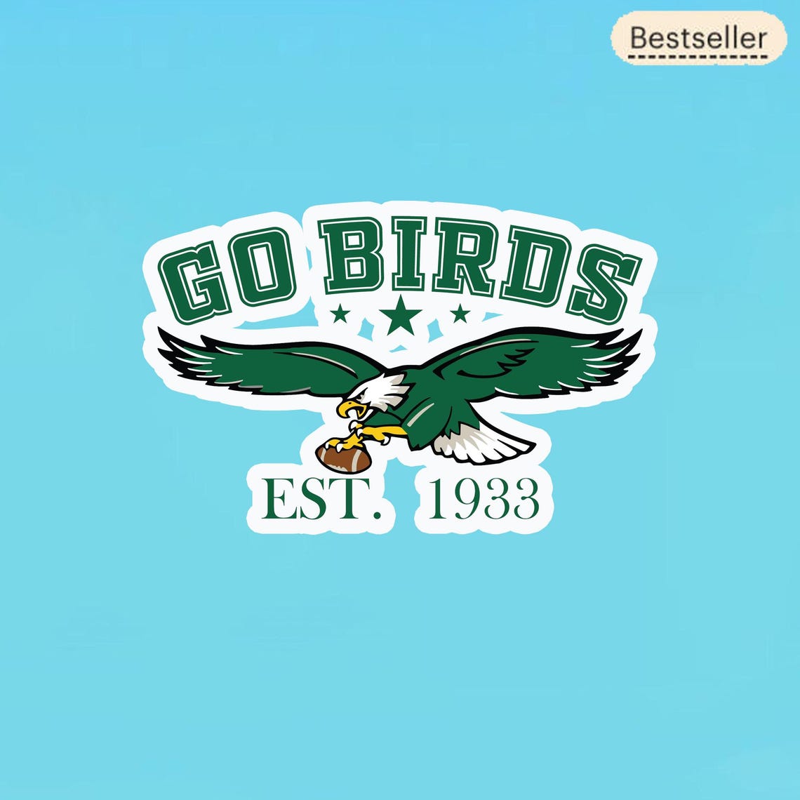 Go Birds Sticker ,Philadelphia Football Vinyl Decal | Fly Eagles Fly | Bird Gang Fan Sticker | Perfect for Laptops, Water Bottles & Game Day - Image 3