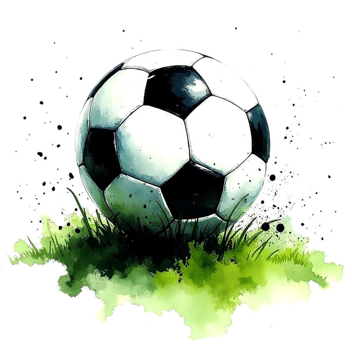 12 Soccer Ball Clipart, Soccer Clipart, Watercolor Soccer, Watercolor Football Clipart, High Quality JPGs, Digital Download, Junk Journals - Image 11