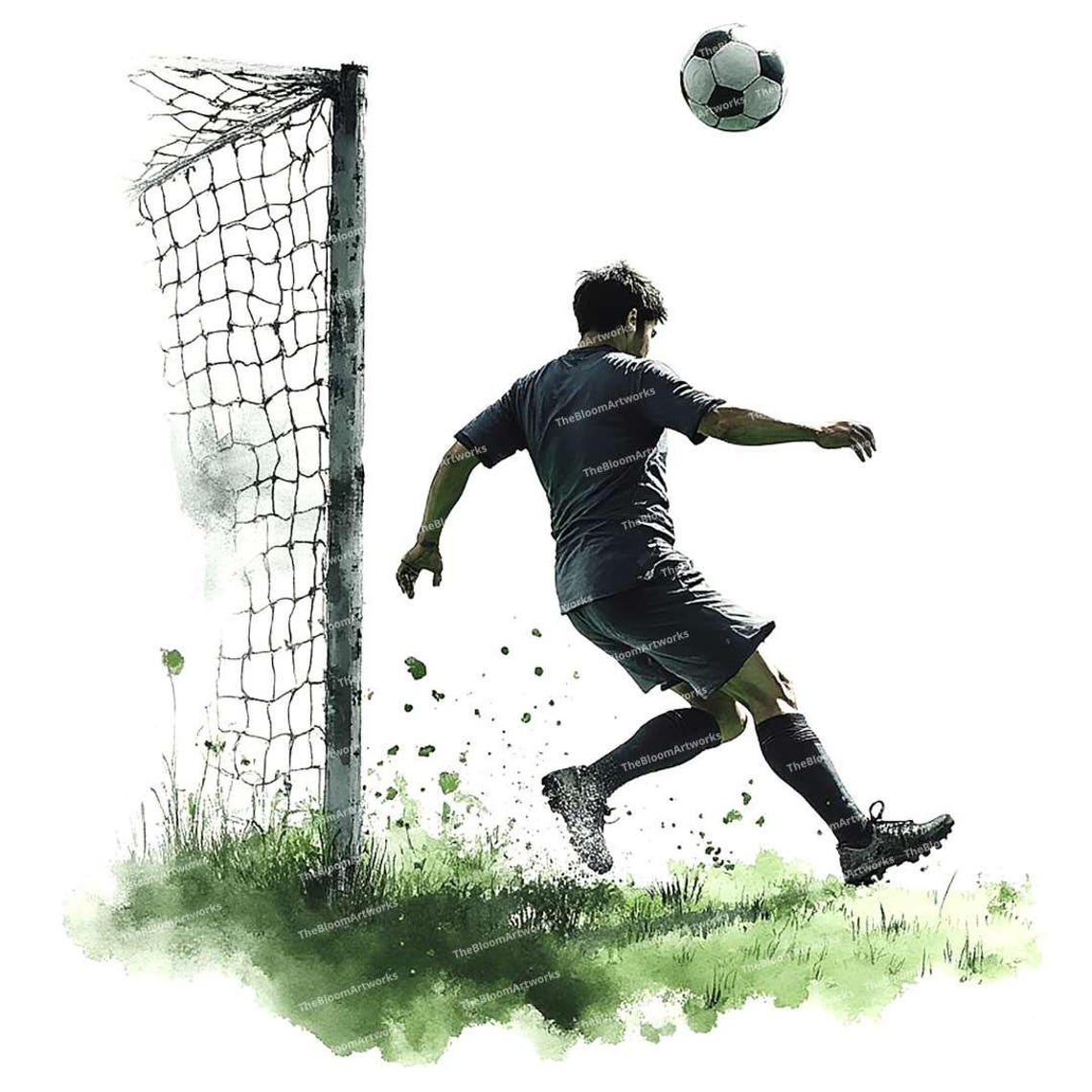 12 Soccer Ball Clipart, Soccer Clipart, Watercolor Soccer, Watercolor Football Clipart, High Quality JPGs, Digital Download, Junk Journals - Image 9