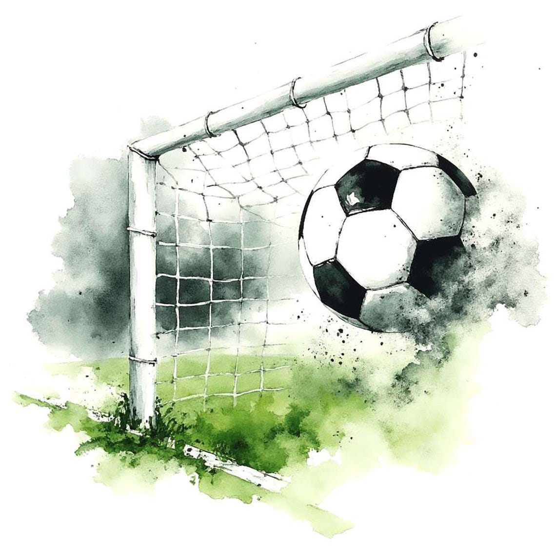 12 Soccer Ball Clipart, Soccer Clipart, Watercolor Soccer, Watercolor Football Clipart, High Quality JPGs, Digital Download, Junk Journals - Image 10