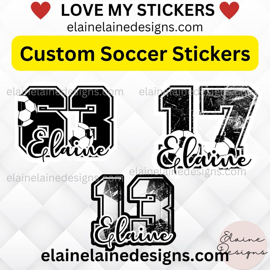 Soccer Stickers, Soccer number, Soccer ball, Custom Soccer Sticker, Custom Football Sticker, Personalized Soccer sticker, EED-Sports-301 - Image 2