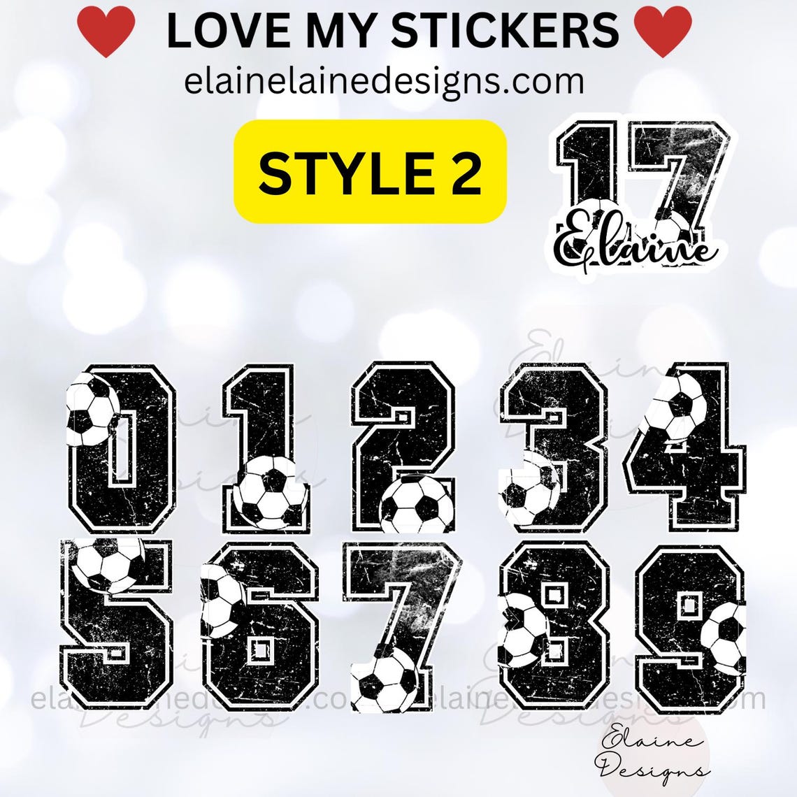 Soccer Stickers, Soccer number, Soccer ball, Custom Soccer Sticker, Custom Football Sticker, Personalized Soccer sticker, EED-Sports-301 - Image 4