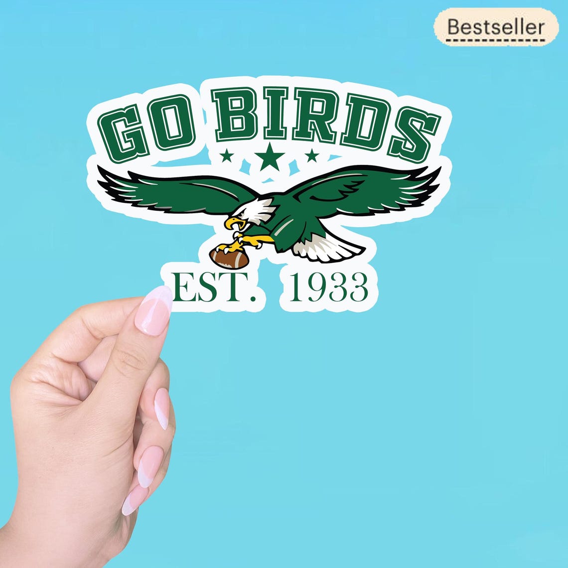 Go Birds Sticker ,Philadelphia Football Vinyl Decal | Fly Eagles Fly | Bird Gang Fan Sticker | Perfect for Laptops, Water Bottles & Game Day - Image 2