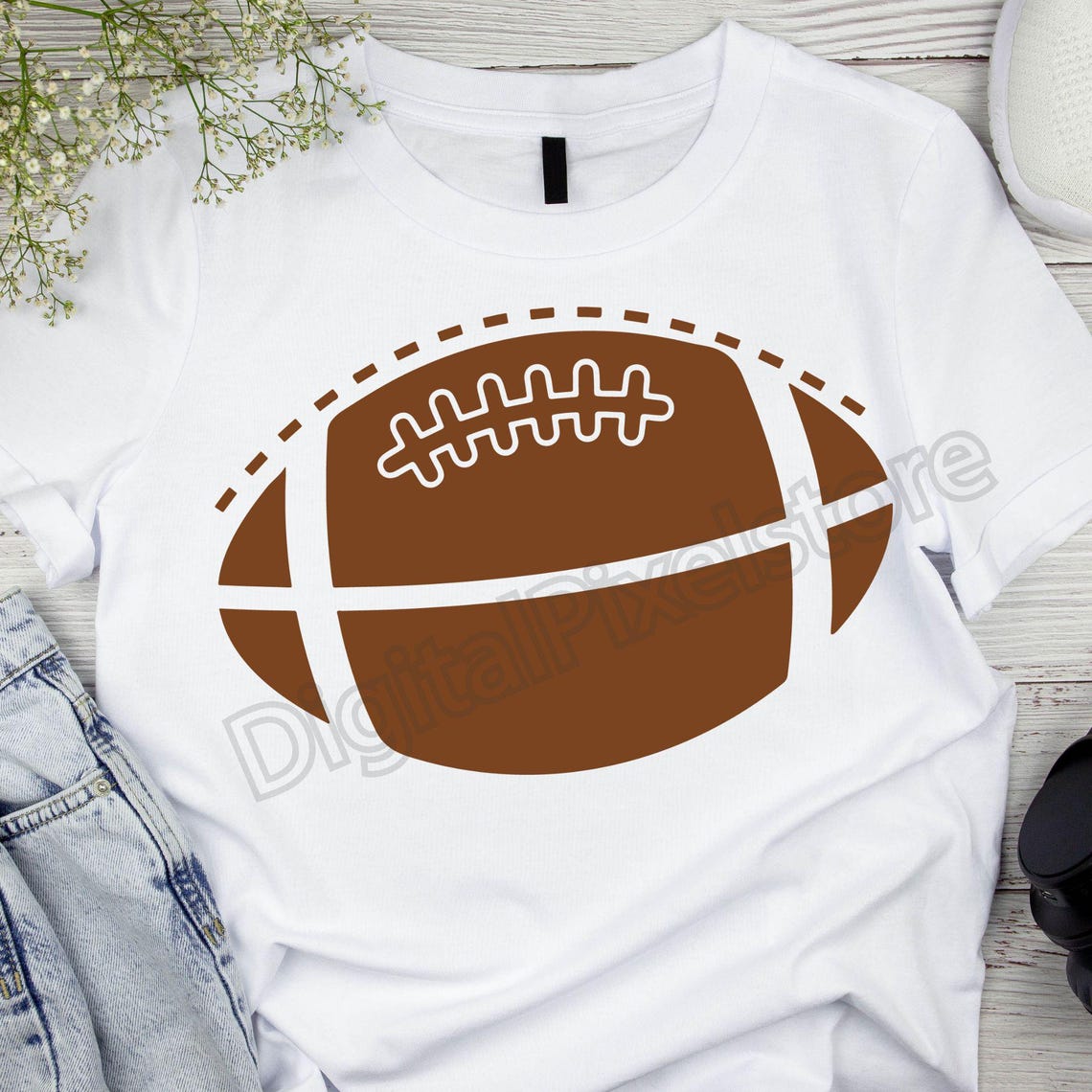Football SVG Bundle: Sports Silhouette, Monogram Frame (Digital Download) - Image 6