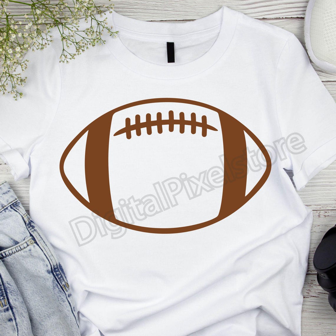 Football SVG Bundle: Sports Silhouette, Monogram Frame (Digital Download) - Image 7